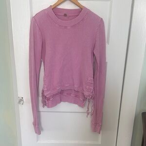 Free People Pink Ribbed Women's Top